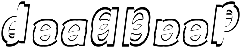 Ambigram for deadbeef in Carlito-bolditalic
